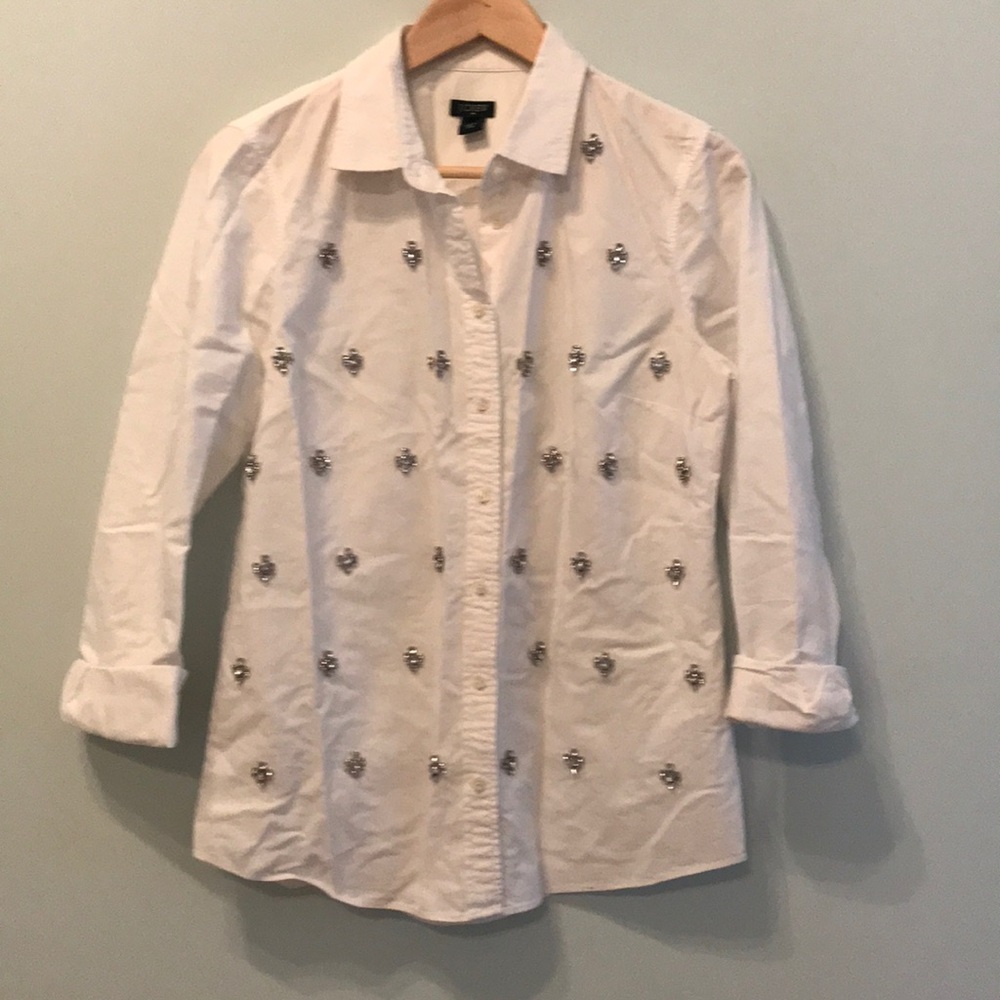J. Crew Embellished Button Up